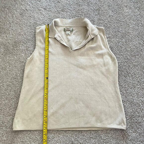 Tommy Bahama Silk & Cotton Beige Cream Relaxed Fit Stretch Collared Vest NWOT - Picture 7 of 8